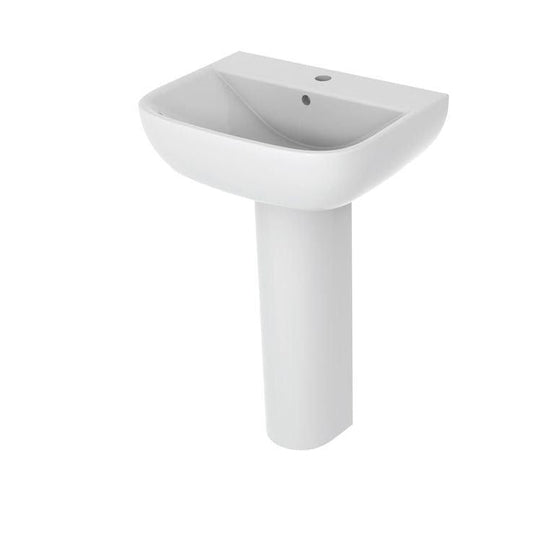 Ruby Marley 1TH Basin & Full Pedestal - RUBY108877 - Bathroom Shack