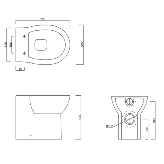 Ruby Marley Rimless Back To Wall WC & Soft Close Seat - RUBY108879 - Bathroom Shack