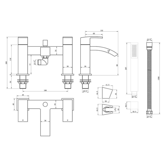 Ruby Max Bath/Shower Mixer - Chrome - RUBY105690 - Bathroom Shack