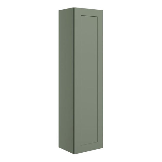Ruby Mocha 350mm Wall Hung 1 Door Tall Unit - Matt Reed Green - RUBY108527 - Bathroom Shack