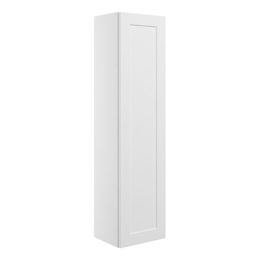 Ruby Mocha 350mm Wall Hung 1 Door Tall Unit - Matt White - RUBY108526 - Bathroom Shack