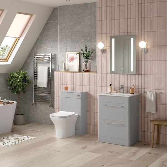 Ruby Nova 506mm WC Unit - Grey Gloss - RUBY104102 - Bathroom Shack