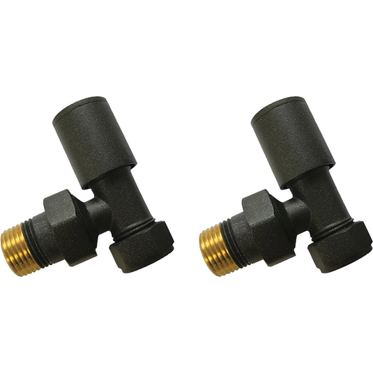 Ruby Patterned Anthracite Radiator Valves - Angled - RUBY103012 - Bathroom Shack