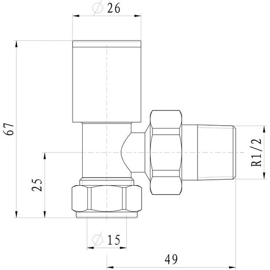 Ruby Patterned Anthracite Radiator Valves - Angled - RUBY103012 - Bathroom Shack