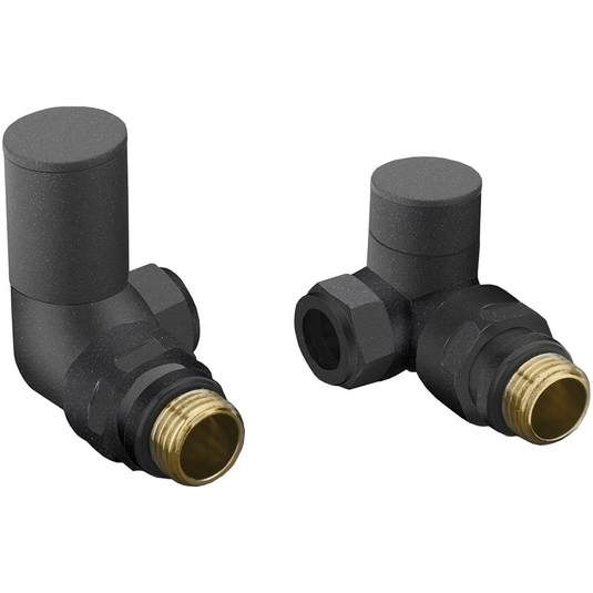Ruby Patterned Anthracite Radiator Valves - Corner - RUBY103017 - Bathroom Shack