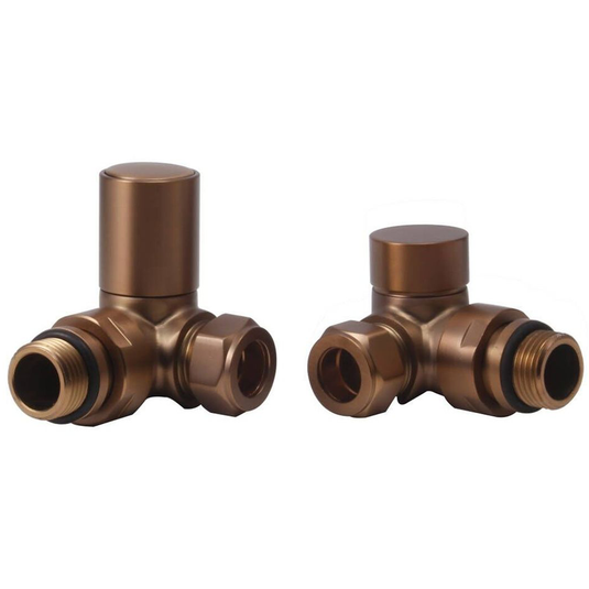 Ruby Patterned Brushed Bronze Radiator Valves - Corner - RUBY108857 - Bathroom Shack