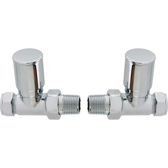 Ruby Patterned Chrome Radiator Valves - Straight - RUBY103014 - Bathroom Shack