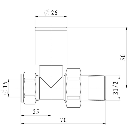 Ruby Patterned Chrome Radiator Valves - Straight - RUBY103014 - Bathroom Shack