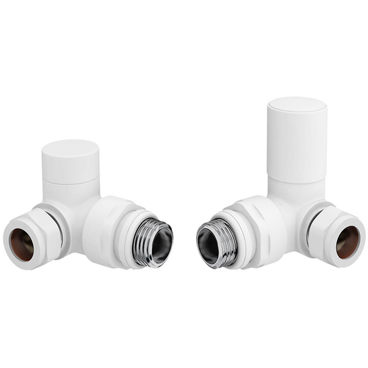 Ruby Patterned White Radiator Valves - Corner - RUBY104990 - Bathroom Shack