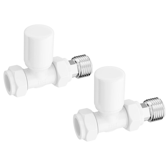 Ruby Patterned White Radiator Valves - Straight - RUBY104989 - Bathroom Shack
