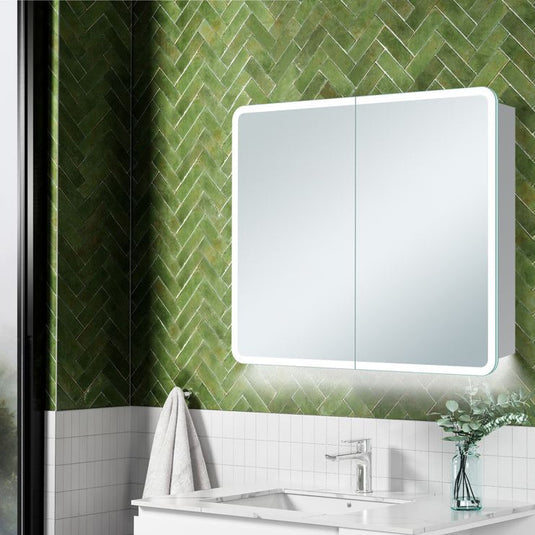 Ruby Pearl 600mm 2 Door LED Mirrored Cabinet - RUBY107586 - Bathroom Shack