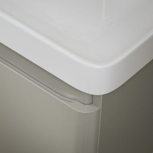 Ruby Penny 605mm Wall Hung 1 Drawer Basin Unit & Basin - Matt Latte - RUBY108931 - Bathroom Shack