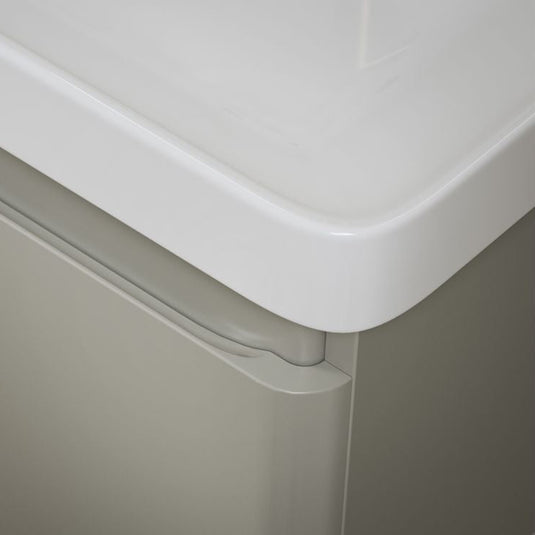 Ruby Penny 805mm Wall Hung 1 Drawer Basin Unit & Basin - Matt Latte - RUBY108932 - Bathroom Shack