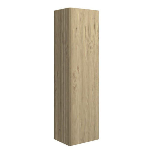 Ruby Princess 350mm Wall Hung 1 Door Tall Unit - Textured Oak - RUBY108920 - Bathroom Shack