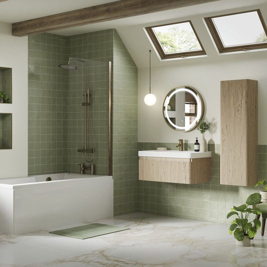 Ruby Princess 805mm Wall Hung 1 Drawer Basin Unit & Basin - Textured Oak - RUBY108923 - Bathroom Shack