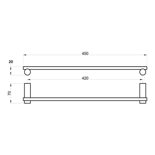 Ruby Remi 45cm Towel Rail - Chrome - RUBY101674 - Bathroom Shack