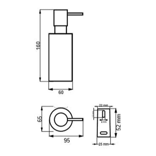Ruby Remi Wall Mounted Soap Dispenser - Chrome - RUBY101677 - Bathroom Shack