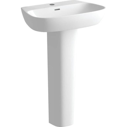 Ruby Roo 600x400mm 1TH Basin & Full Pedestal - RUBY1809 - Bathroom Shack