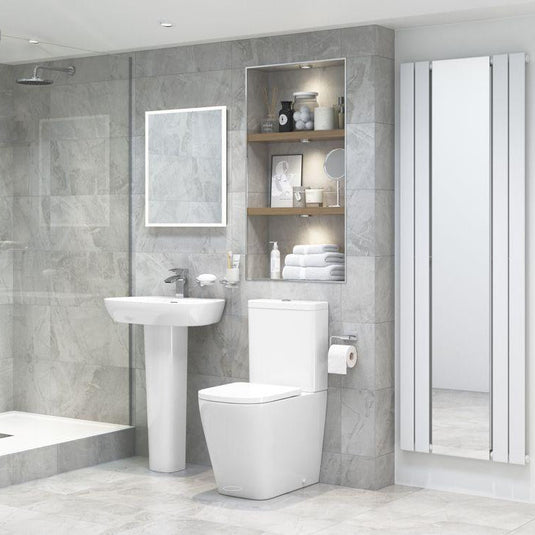 Ruby Roo 600x400mm 1TH Basin & Full Pedestal - RUBY1809 - Bathroom Shack
