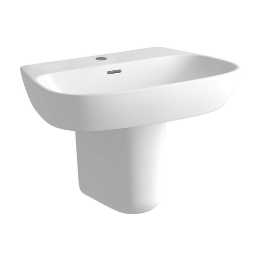 Ruby Roo 600x400mm 1TH Basin & Semi Pedestal - RUBY1810 - Bathroom Shack
