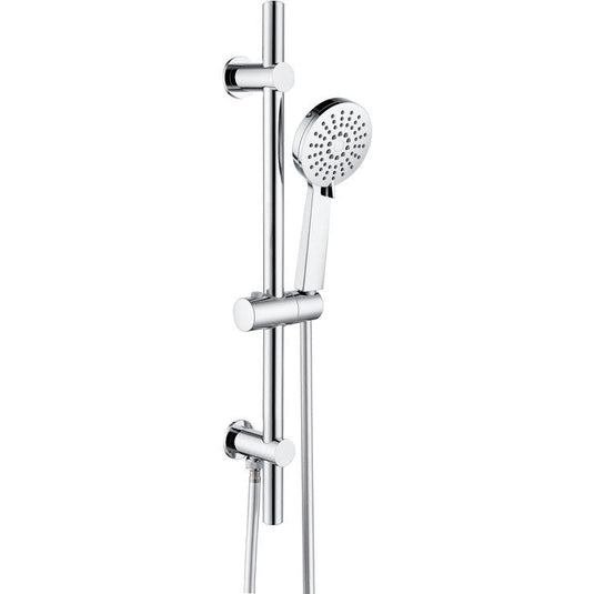 Ruby Round Premium Slider Rail Kit w/Elbow & 3 Mode Handset - Chrome - RUBY105853 - Bathroom Shack
