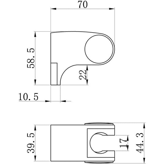 Ruby Round Wall Bracket - Chrome - RUBY105873 - Bathroom Shack