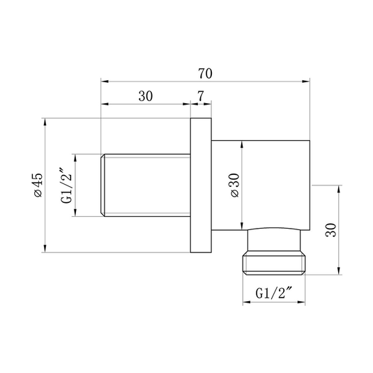 Ruby Round Wall Outlet Elbow - Chrome - RUBY105876 - Bathroom Shack