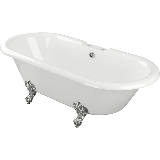 Ruby Rudy Freestanding 1690x740x620mm 2TH Bath w/Feet - White - RUBY102815 - Bathroom Shack