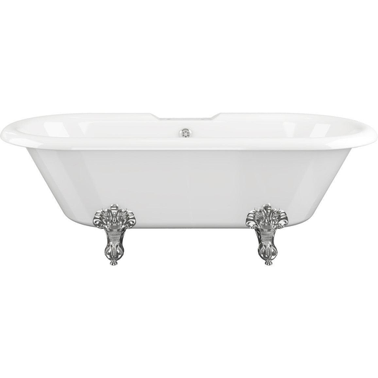 Ruby Rudy Freestanding 1690x740x620mm 2TH Bath w/Feet - White - RUBY102815 - Bathroom Shack