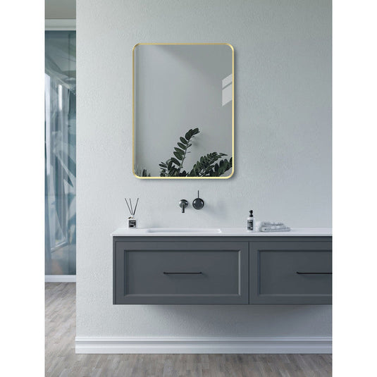 Ruby Sadie 600x800mm Rectangle Mirror - Brushed Brass - RUBY106268 - Bathroom Shack