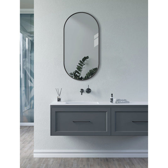 Ruby Sadie 800x400mm Oblong Mirror - Matt Black - RUBY106266 - Bathroom Shack