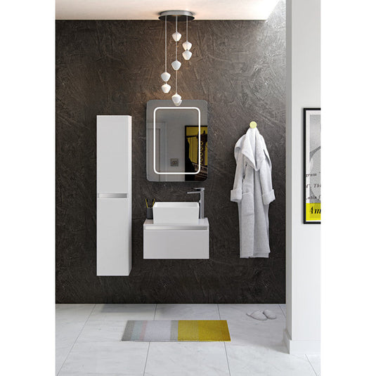 Ruby Sasha 300mm 2 Door Wall Hung Tall Unit - White Gloss - RUBY2127 - Bathroom Shack