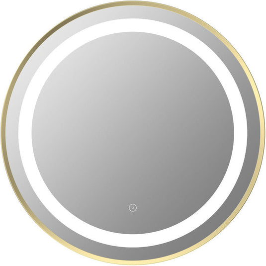 Ruby Shelby 600mm Round Front-Lit LED Mirror - Brushed Brass - RUBY106253 - Bathroom Shack