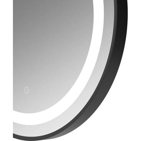 Ruby Shelby 600mm Round Front-Lit LED Mirror - Matt Black - RUBY106252 - Bathroom Shack