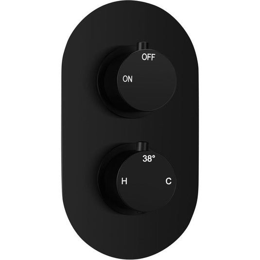 Ruby Single Outlet Twin Shower Valve - Matt Black - RUBY106795 - Bathroom Shack