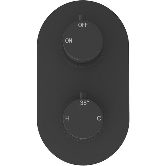 Ruby Single Outlet Twin Shower Valve - Matt Black - RUBY106795 - Bathroom Shack
