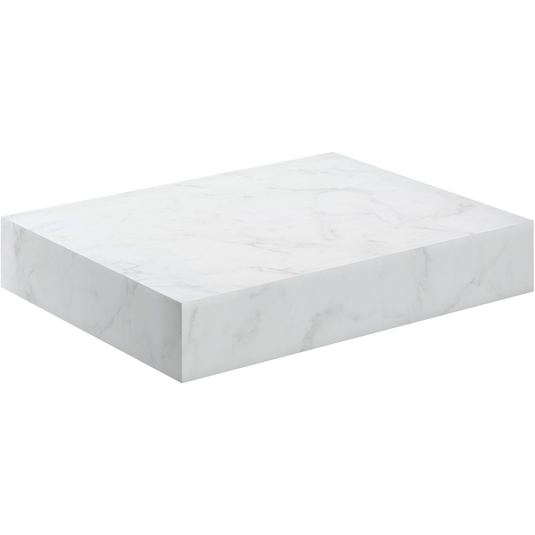 Ruby Smokey 600mm Wall Hung Basin Shelf - White Marble - RUBY106968 - Bathroom Shack