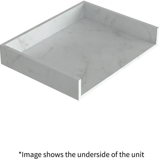 Ruby Smokey 600mm Wall Hung White Marble Basin Shelf & Black Bottle Trap - RUBY106958 - Bathroom Shack