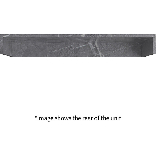 Ruby Smokey 800mm Wall Hung Grey Marble Basin Shelf & Brushed Bronze Bottle Trap - RUBY108909 - Bathroom Shack