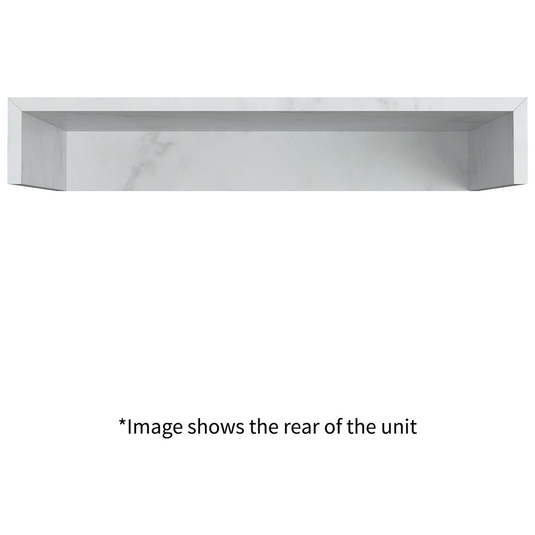 Ruby Smokey 600mm Wall Hung White Marble Basin Shelf & Brushed Bronze Bottle Trap - RUBY108910 - Bathroom Shack