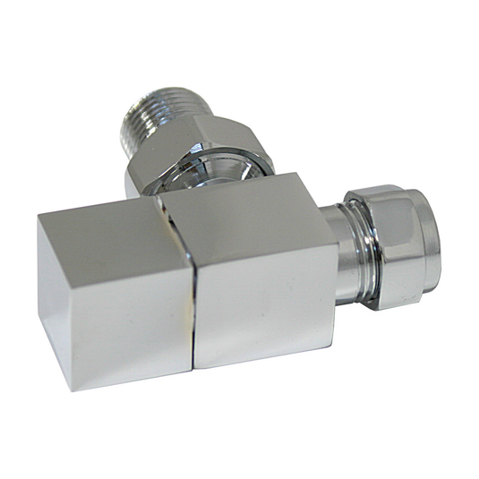 Ruby Square Chrome Radiator Valves - Angled - RUBY103019 - Bathroom Shack
