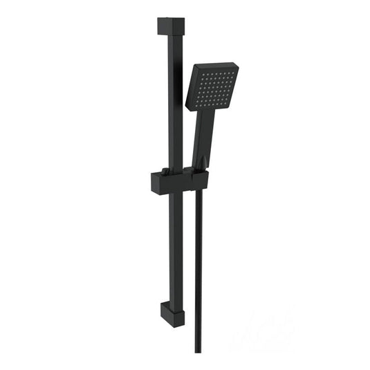 Ruby Square Slider Rail Kit & Single Mode Handset - Matt Black - RUBY108593 - Bathroom Shack