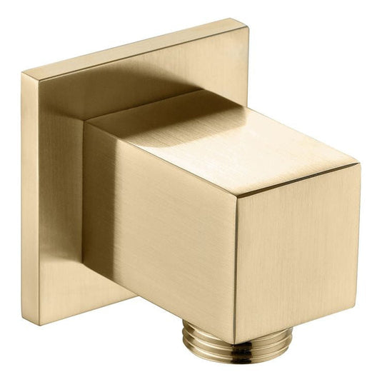 Ruby Square Wall Outlet Elbow - Brushed Brass - RUBY108600 - Bathroom Shack