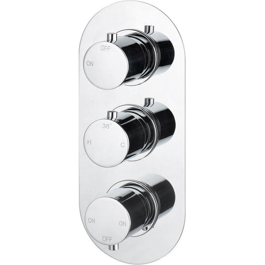 Ruby Teddy Thermostatic Three Outlet Triple Shower Valve - Chrome - RUBY105843 - Bathroom Shack
