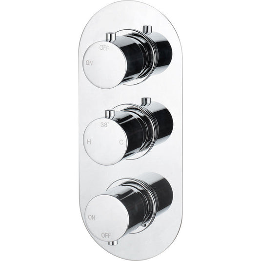Ruby Teddy Thermostatic Two Outlet Triple Shower Valve - Chrome - RUBY105842 - Bathroom Shack