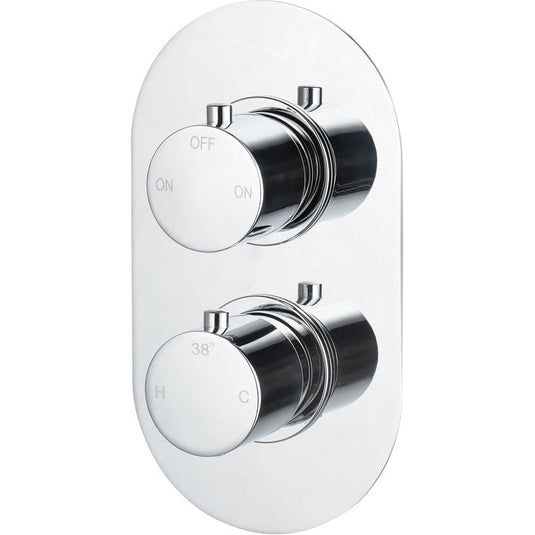 Ruby Teddy Thermostatic Two Outlet Twin Shower Valve - Chrome - RUBY105837 - Bathroom Shack