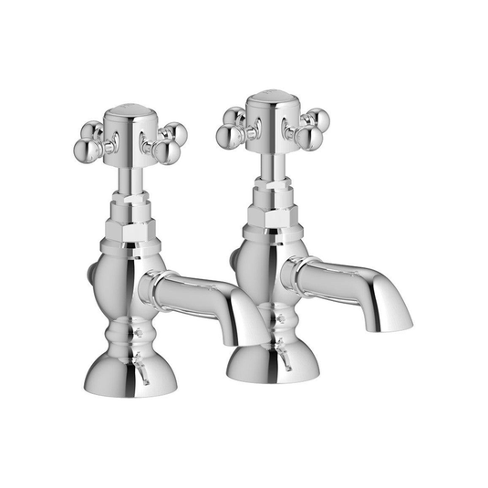 Ruby Thor Basin Pillar Taps - Chrome - RUBY105776 - Bathroom Shack
