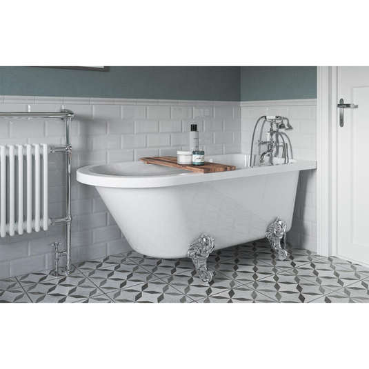 Ruby Tilly Freestanding 1500x750x650mm 2TH Corner Bath w/Feet - RUBY102821 - Bathroom Shack