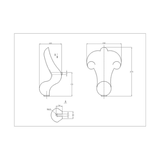 Ruby Traditional Bath Feet Only (White Claw Foot) - Pack of 4 - RUBY108533 - Bathroom Shack