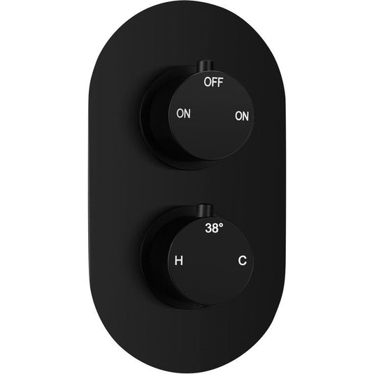 Ruby Two Outlet Twin Shower Valve - Matt Black - RUBY106796 - Bathroom Shack